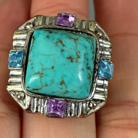 MULTI STONE RING SIZE 8.5 - Picture 2 of 8